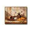 Bless The Food Before Us Coffee Croissant Canvas Wall Art