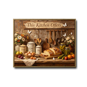 This Kitchen Offers Farmhouse Canvas Wall Art
