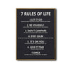 7 Rules Of Life Motivational Framed Canvas Wall Art, Inspirational Typography Quote Print for Home Office Decor
