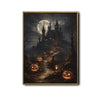 Haunted Castle Full Moon Jack‑O‑Lantern Halloween Framed Wall Art Print