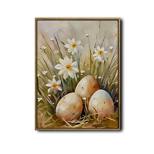 Easter Eggs Daffodil Canvas Wall Print