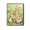 Watercolor Bunny Wildflower Meadow Pastel Easter Eggs Canvas Wall Art