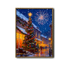 Christmas Town Street Night Fireworks Framed Wall Art Christmas Decoration