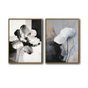 2 Piece Textured Abstract Floral Canvas Prints Monochrome Poppy Painting Modern Organic Neutral Wall Art