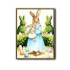 Watercolor Mother Baby Bunny Easter Garden Canvas Wall Art