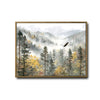 Soaring Eagle Misty Mountain Forest Canvas Wall Art Rustic Cabin Horizontal Decor