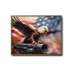 Bald Eagle American Flag Art Canvas Wall Art, Eagle Perched on Cannon Patriotic USA Canvas Print, Military Veteran Man Cave Wall Decor