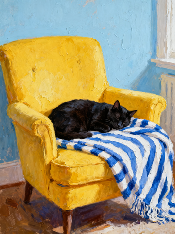 Cat Sleeping On The Sofa