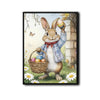 Easter Bunny Holding Egg Basket Canvas Wall Art