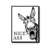 Funny Donkey Nice Ass Canvas Wall Art Humorous Farmhouse Bathroom Decor
