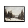 Antique Winter Forest Landscape Wall Art, Snowy Pine Tree Canvas Print, Framed Wall Decor for Living Room Bedroom