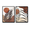 Set of 2 Terracotta Palm Leaf Boho Botanical Neutral Canvas Wall Art