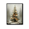 Snowy Lighted Christmas Tree Foggy Forest Framed Wall Art Christmas Decoration