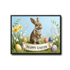Easter Bunny Spring Floral Canvas Wall Art