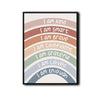 Neutral Pastel Rainbow Affirmation Canvas Print, I Am Kind Smart Brave Inspirational Kids Wall Art