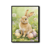 Watercolor Bunny Wildflower Meadow Pastel Easter Eggs Canvas Wall Art