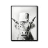 Funny Highland Cow Toilet Paper Hat Canvas Wall Art Farmhouse Bathroom Decor