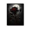 Gothic Dark Rose Moon Wall Art