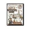 Farmhouse Bathroom Rules Canvas Wall Art, Wash Comb Brush Cotton Windmill Rustic Vertical Print, Country White Wooden Bathroom Decor Sign
