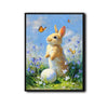 Golden Bunny Easter Egg Bluebell Flowers Butterflies Canvas Wall Art