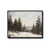 Vintage Snowy Pine Forest Winter Framed Wall Art Print
