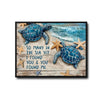 Coastal Sea Turtle Starfish Couple Wall Art with Love Quote