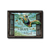 Sea Turtle Underwater Window Canvas Print, Be Silly Be Brave Be Kind Coastal Wall Art