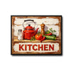 Red Kettle Rustic Kitchen Canvas Wall Art