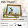 Framed Vintage Easter Bunny Wall Art - Muted Spring Rabbit Oil Painting Print, Farmhouse Easter Wall Decor, Rustic Cottagecore Animal Picture for Shelf, Mantle & Holiday Home Decor