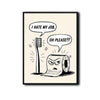 Whimsical Bathroom Humor Poster, Toothbrush And Toilet Paper Comic Print, Funny Sarcastic Wall Art For Powder Room