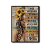 Inspirational I Am The Storm Canvas Print, Black Woman Sunflower Crown Motivational Quote Wall Art