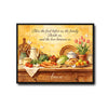 Bless The Food Before Us Amen Canvas Wall Art, Rustic Kitchen Bible Quote Print