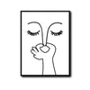 Abstract One Line Art Pinching Nose Face Canvas Wall Art Minimalist Funny Bathroom Wall Decor