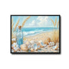Beach Seashell & Message Bottle Canvas Print, Coastal Horizontal Wall Art