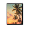 Pastel Sunset Palm Tree Canvas Poster, Dreamy Tropical Island Scenery Artwork for Vacation Home Gallery Wall Decor