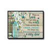 Sympathy Memorial Quote Canvas Wall Art, Those We Love Don't Go Away Teal Mason Jar White Flower Butterfly Print, Rustic Farmhouse Remembrance Horizontal Wall Decor