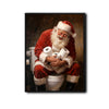 Funny Santa Hugging Toilet Paper Rolls On Toilet Framed Wall Art Christmas Decoration