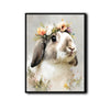 Lop Ear Rabbit Floral Crown Portrait Canvas Wall Art