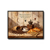 Bless The Food Before Us Coffee Croissant Canvas Wall Art
