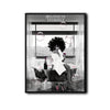 Glam Afro Woman Bathtub Canvas Print, Believe In Yourself Paris Eiffel Tower Motivational Bathroom Wall Art