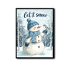 Let It Snow Snowman Framed Wall Art Cute Christmas Winter Farmhouse Print