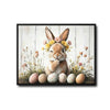 Floral Crown Winking Easter Bunny Canvas Wall Art