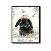 Hello Easter Black Lop Rabbit Canvas Print
