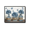 Relax Soak Unwind Blue Hydrangea Butterfly Rustic Bathroom Framed Wall Art