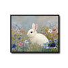 White Bunny Wildflower Meadow Canvas Wall Art