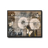 Neutral Dandelion Butterfly Wall Print, Just Breathe Motivational Saying Canvas for Bedroom Bathroom Decor