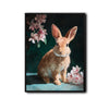 Bunny Pink Floral Dark Canvas Wall Print