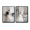 2 Piece Modern Muted Tone Urban Block Abstract Canvas Prints Thick Texture Contemporary Neutral Cityscape Wall Art