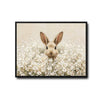 Bunny White Wildflower Field Canvas Wall Art
