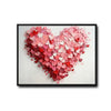 Valentine's Day Pink Red Layered Heart Canvas Wall Art, Romantic 3D Textured Love Heart Framed Canvas Print, Bedroom Couple Wall Decor